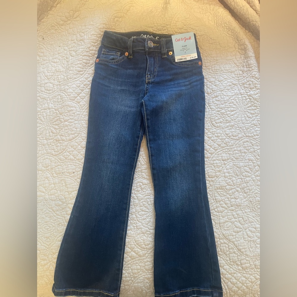 NWT Cat & Jack Girls Blue Flare Jeans
